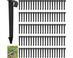 Grondanker - Zwart - 11,2 cm - Kunststof Tuinslanganker voor Druppelslang - Voor Tuin en Irrigatie