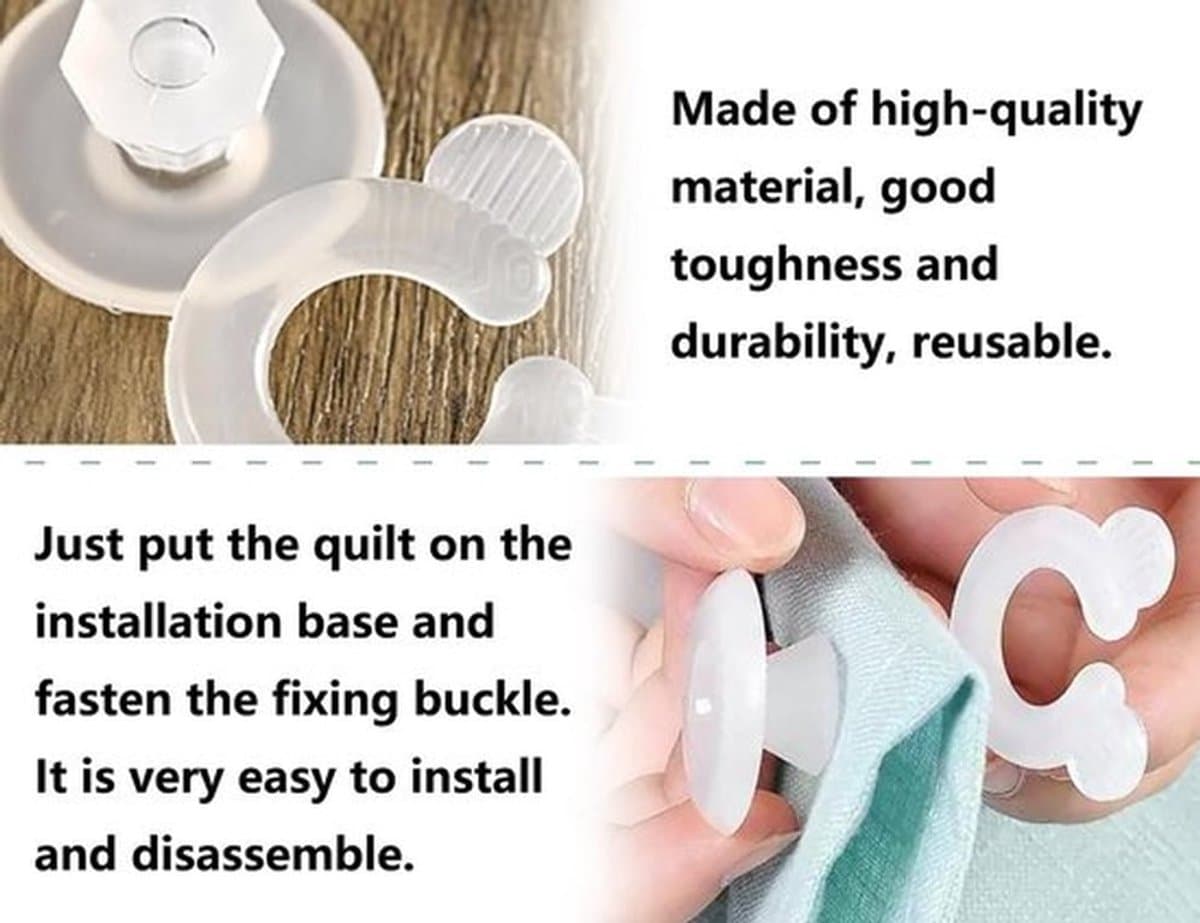 Set van 24 Antislip Bedklemmen voor Dekbedovertrekken — afbeelding 1