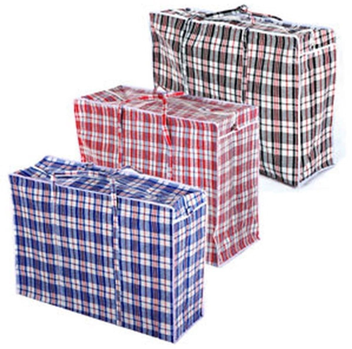 Omgoods- Waszakken Jumbo - 3 Stuks - Sterk en Duurzaam - Opbergtas voor Kleding - Met Rits - Ideaal voor Verhuizen - Afmetingen 79x20x58,5 cm - Opbergzakken — afbeelding 1