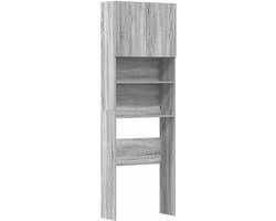 Wasmachinekast voor Badkamer of Wasruimte - Hoog en Smal Opbergmeubel in Eikenlook