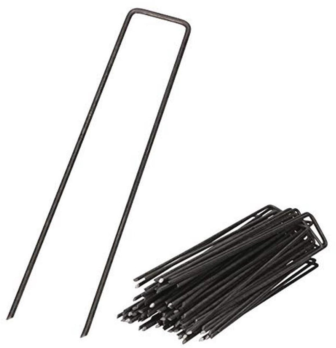 GARDENIX IronPeg grondankers gemaakt van staaldraad 150 x 30 mm - diameter 3 mm voor het bevestigen van onkruidbestrijdingsstof, netten, vloerdekzeilen, gaas, 100 stuks — afbeelding 1