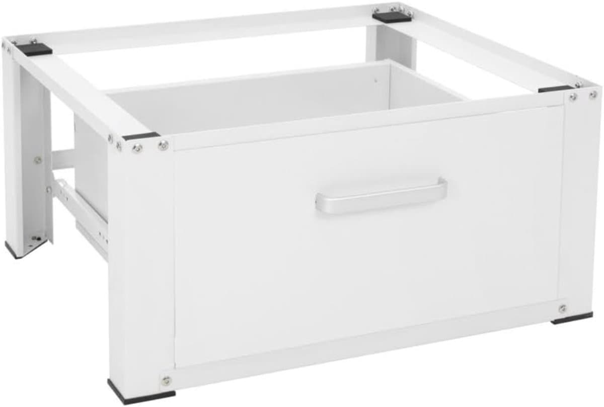 VIN® Wasmachine Verhoger - Wasmachine Verhoger met Lade - Wasmachine Sokkel Met Laadcapaciteit tot 150 KG - Wasmachine Kast - Wasmachine Ombouw – Wasmachineverhoger - 63 x 54 cm - Wit — afbeelding 1