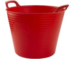 Plasticforte flexibele emmer/kuip - rood - kunststof - rond - 25 liter - 42 x 38 x 33 cm - wasmanden - tuinafval - speelgoed