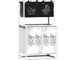 Wasmand 4 vakken - Dubbellaags wassorteerder - 210 l