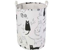 Cuhostki - 1 - Opvouwbare Wasmand - Katoenen Opbergmand - Zwart Wit - Moderne Stijl - Ruimtebesparend — afbeelding 1