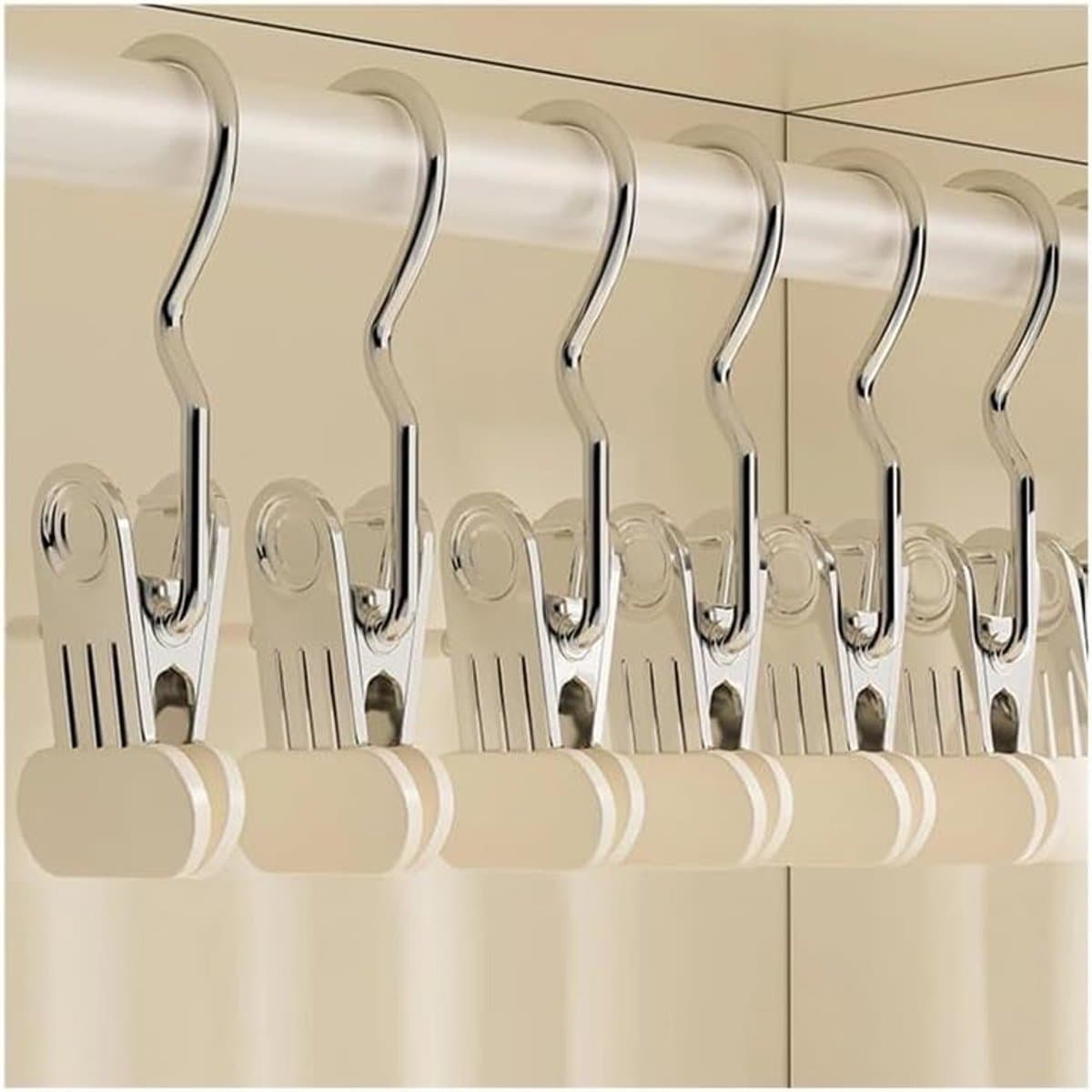 Edelstahl-Clip, Handdoek-Clip, Stranddoek-Clip, roestvrije en winddichte Metaal-Clip voor het sluiten van voedsel, sokken, kleding, beddengoed enz. (Wit- 10pcs) — afbeelding 1