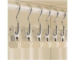 Edelstahl-Clip, Handdoek-Clip, Stranddoek-Clip, roestvrije en winddichte Metaal-Clip voor het sluiten van voedsel, sokken, kleding, beddengoed enz. (Wit- 10pcs)