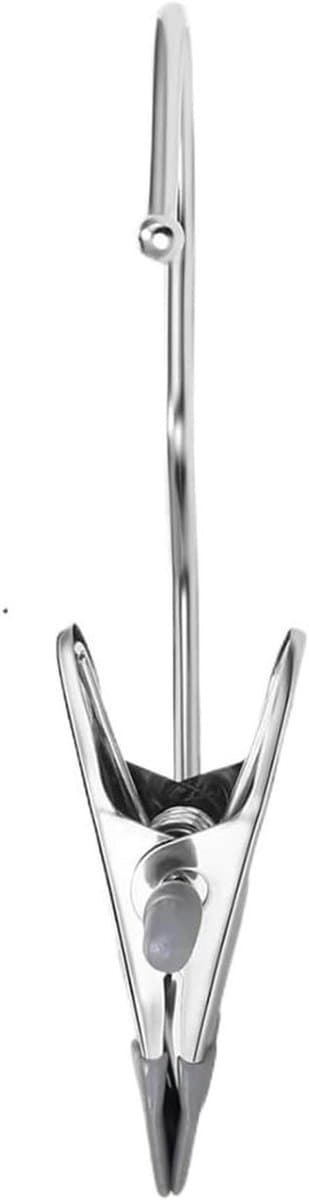 Kledinghaken met Clips - Wasknijpers Sokken - Ruimtebesparend Drogen - Roestvrij Staal - 30 stuks - Wit — afbeelding 1