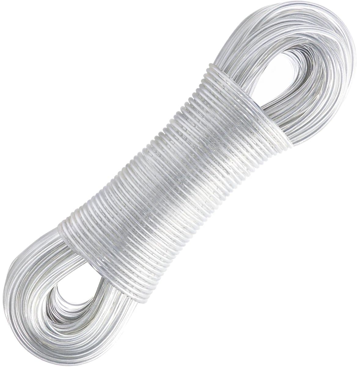 Dailygoods- Waslijn 30 m - Stalen kern - Zware belasting - Roestvrij - Waterdicht - Draagvermogen 220 kg - Wasdraad — afbeelding 1