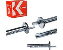 100x Brandwerende Plafondpluggen Ø 6x35 mm - Metalen Schroefankers voor Steen en Beton