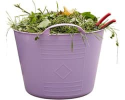 Flexibele kuip / emmer - lila paars - 15 liter - kunststof - 35 x 28 cm - met handvatten