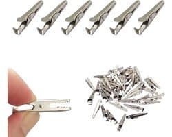 50 Stuks Mini Metalen Alligator Clips Batterij Testkabels Zilverkleurig