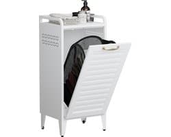 VEEHAUS® Tessi Wasmand - Luxe Wasverzamelmand – Wasbox – Ergonomisch Uitneembare Zak – Metalen Frame van Hoogwaardig Staal - 42 x 35 x 93 cm – Wit