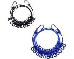 1.8 m Windproof Clothesline with 12 Clips for Travel, Camping, and More