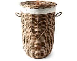 Riviera Maison RR Heart - Wasmand - Rattan - 64cm - Decoratief Hart