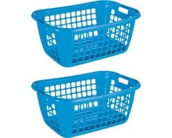 Sunware - Basic wasmand 65cm laag blauw - Set van 2 — afbeelding 1
