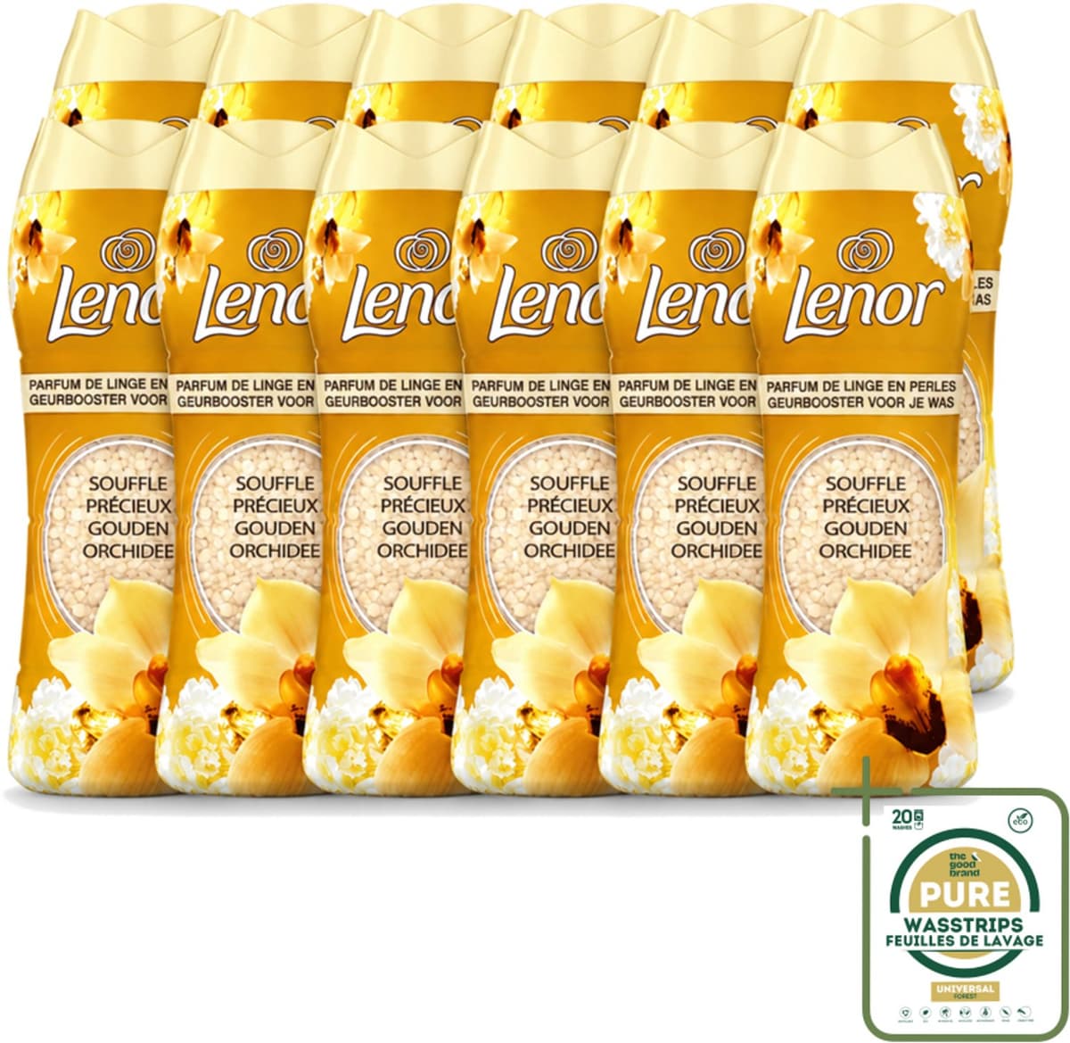 12 x Lenor - Geurbooster - Gouden Orchidee - 22 Wasbeurten - Geurbooster Was - Geur In Was - Geur In Kleding - Wasgeur - Geur In Wasmachine — afbeelding 1