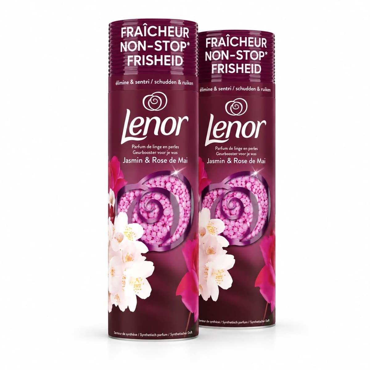 Lenor Geurbooster Voor Je Was - Jasmijn & Rose de Mai - Wasparfum - 2x240gram — afbeelding 1