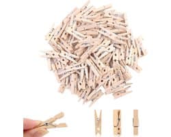 Mini wasknijpers 30 mm - echte houten clips - vintage uitstraling - perfect voor foto's - ShopVlot