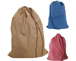 Bluvardi katoenen waszakken set van 3 stuks - XXL -bruin- red bruin- blauw