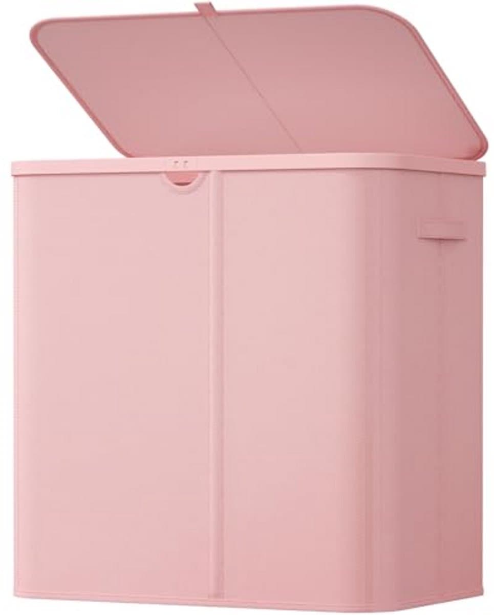 Wasmand met 3 Vakken – Opvouwbare Wasmand met Uitneembare Waszakken, Handgrepen en Ruime Vakken voor Kleding en Wasgoed — afbeelding 1