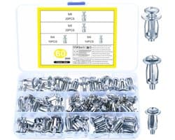 60 stuks holle holle metalen ankers, M4 M5 M6 holle holle holle pluggen set, Jack Nuts Petal Nuts, holle wandpluggen, spreidpluggen, metalen holle wandanker, zware belasting voor dunne muren, holle