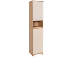 Opbergkast van MDF met 2 deuren, 1 plank en een ingebouwde wasmand in het Rivoli-decor