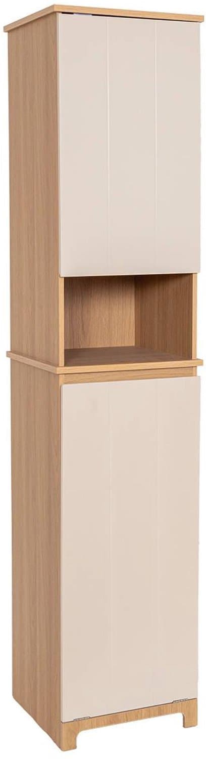 Opbergkast van MDF met 2 deuren, 1 plank en een ingebouwde wasmand in het Rivoli-decor — afbeelding 1
