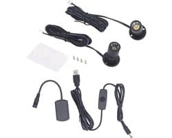Minispot USB 5V Kunstlicht Mini LED-accentverlichting Kastspot 1 Tot 2 Spots voor Veranda Vitrinekasten Sieradenkasten Ingangskanalen Planken (BLACK)