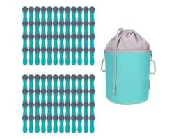 Set van 96 wasknijpers - Met roestvrijstalen veren - Canvas wasknijperzak