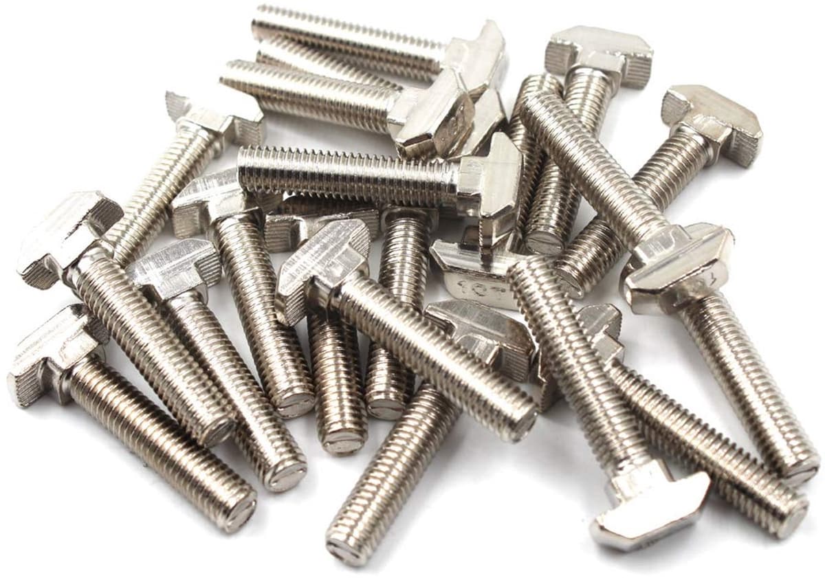 T Bolt Set Schroef Bout Bevestigingsmiddel Voor T-Slotted Aluminium Extrusie Carbon Staal 20 Serie M5x12mm 30PCS — afbeelding 1