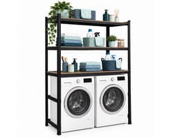 Wasmachine rek - 180x130x60 cm - 600 kg - zwart-bruin