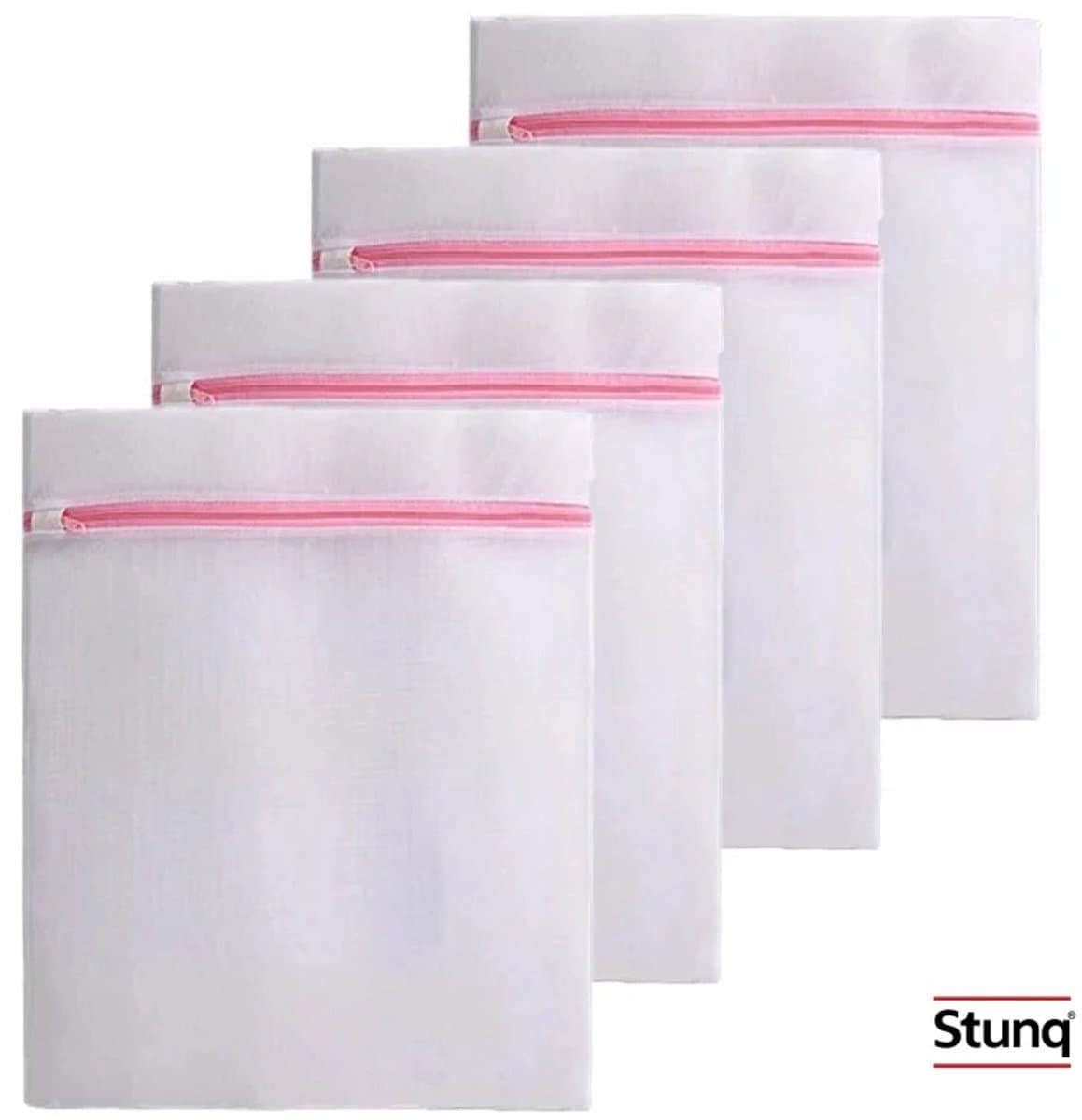 Stunq® Fijne Mesh Waszakken Set van 4 – Roze Rits – Delicate Waszakken voor Lingerie en Fijn Wasgoed — afbeelding 1
