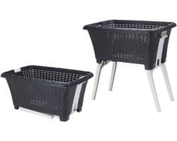 Bathroom Solutions wasmanden op poten 2x stuks - 38L - kunststof - grijs
