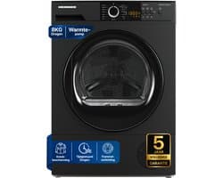 Heinner Wasdroger - Warmtepompdroger - 8 KG - 15 Programma's - LED Display - Trommelverlichting - Antraciet