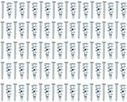 50 sets zinklegering zelfborende gipsplaten ankers met schroeven zilver