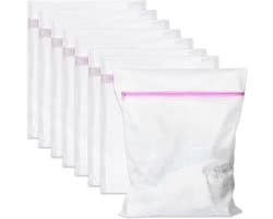 Set van 8 fijne waszakken met ritssluiting, 20 x 30 cm, ideaal voor ondergoed, sokken en delicate kleding, perfect voor reizen en studentenhuizen