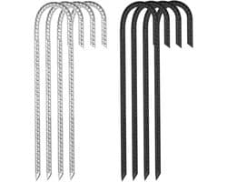 Grondanker - Zwart en Zilver - 30 cm - Verzinkt Staal - Voor Outdoor Bevestiging en Zekerheid