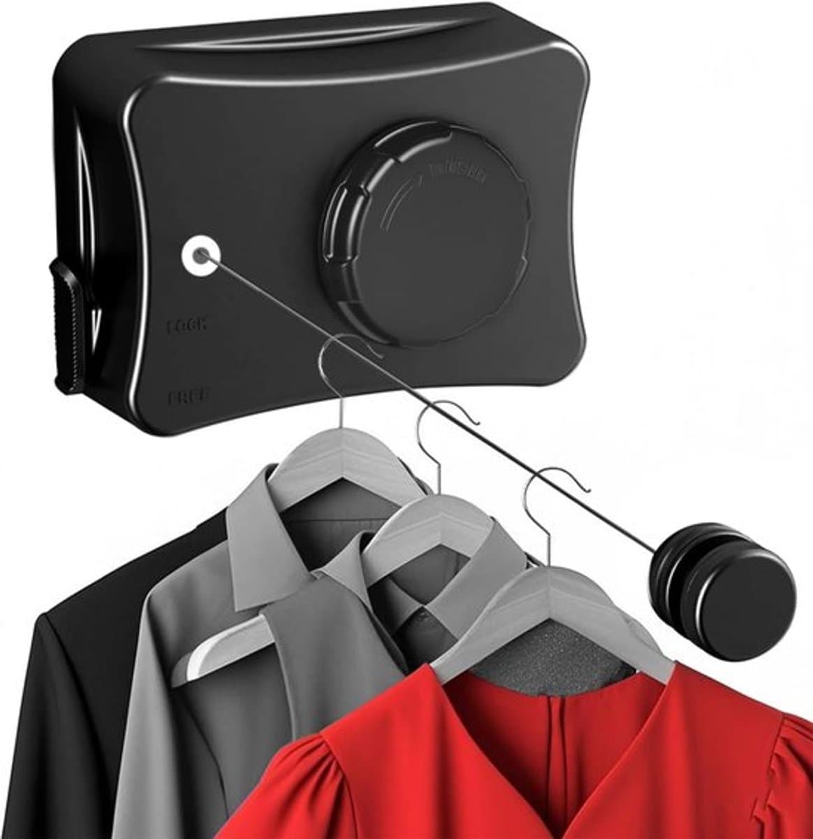 Uitbreidbare Waslijn - 5.1m Inklapbare Waslijn - Verstelbare Waslijn - Voor Binnen & Buiten Montagemogelijkheden - Droog Kleding Hangend — afbeelding 1