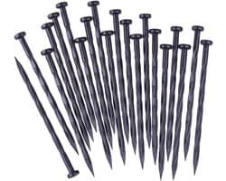 SnelShoppen - Grondankers Set van 20, Grondbeugels 20 cm Lang, Zwart, Kunststof Grondpinnen voor Tuin, Onkruiddoek, Tuinfleece, Terras, Camping