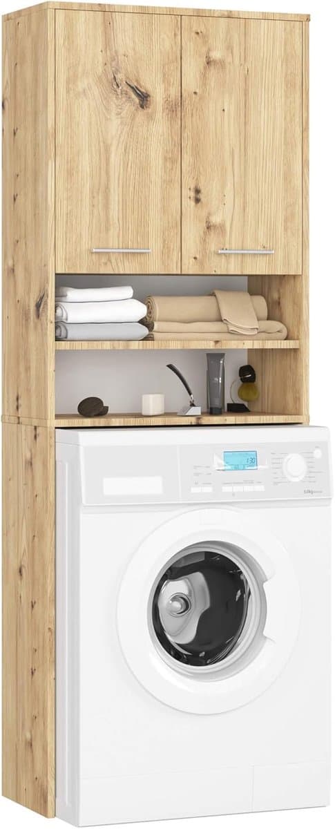 Wasmachine Ombouwkast - Hoge Kast Wasmachine - Ruimte Benutten - Met 2 Deuren - 64 x 180 x 30 cm — afbeelding 1