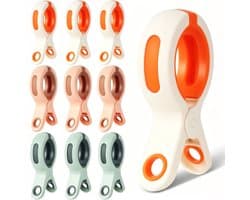 Grote handdoekclips (10 stuks) - Windbestendige strandhanddoekclips - Voor het vastmaken van handdoeken aan strandstoelen - Stevig en duurzaam - Veelzijdig, ook geschikt voor badkamers en wasruimtes - Oranje + Roze + Groen
