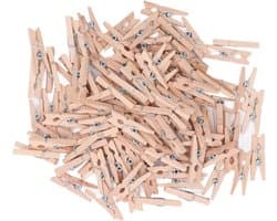 Houten Wasknijpers - Mini Knijpers - Knutselen en Decoreren - Stevig Populierenhout - 100 stuks - Niet gespecificeerd