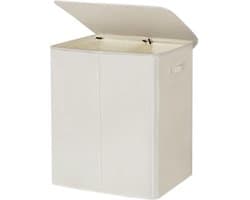 Ploutos® Wasmand 2 Vakken - 154L - Wasmand - Wassorteerder - Wit – 63cm x 37cm x 69cm