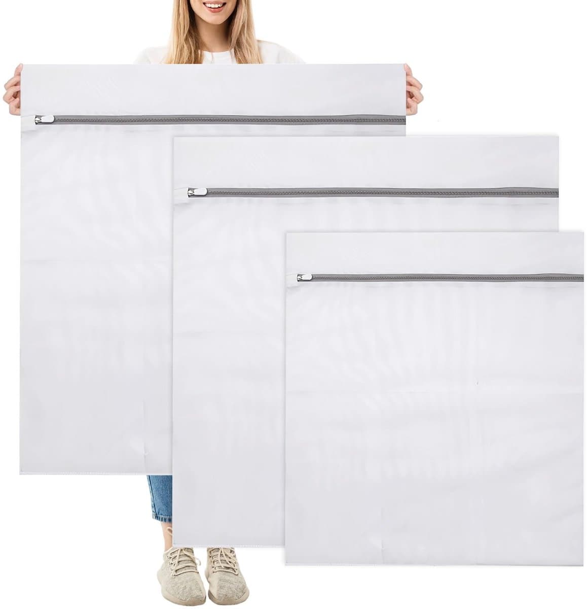 Solidchoice - Set van 3 Waszakken voor Kleding met Verborgen Ritssluiting — afbeelding 1