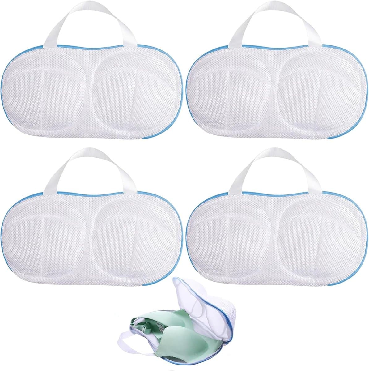 4 Stuks-waszak- bh-waszakje- Bh Wasnetje Voor Wasgoed- waszakjes met rits-waszakken voor wasgoed-waszakken -wasnet-waszakje bh-Waszakje Lingerie- wasmachine zakken-Beschermt Kleding- geschikt voor Lingerie en BH — afbeelding 1