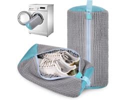 Waszak voor schoenen, herbruikbare waszak voor de wasmachine, 360° reiniging, grijs, 2 stuks, ideaal voor sneakers en sportschoenen