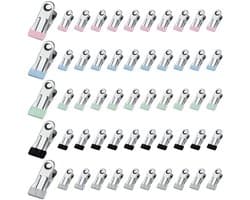 Dailygoods- Wasknijpers 50 Stuks - Roestvrij Stalen Klemmen - Antislip Metalen Wasknijpers - Kleine Klemmen voor Kleding - Corrosiebestendig - 2,5 × 5,5 cm
