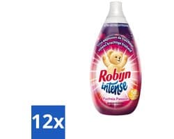 12 x Robijn Intense - Wasverzachter - Intense Fuchsia Passion - 870ml - 58 Wasbeurten - Wasverzachter - Fuchsia Passion - Geur - Frisheid - Zomerbloemen