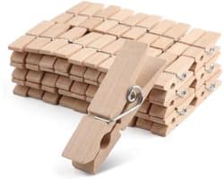 Mini houten wasknijpers 2,5 cm - Natuurlijke decoratie voor fotowanden, knutselprojecten en adventskalenders - Stevige en veelzijdige kleine knijpers voor creatieve toepassingen